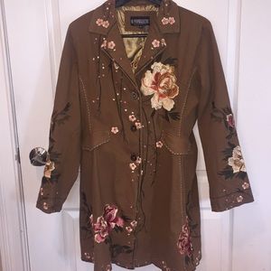Embroidered brown jacket-size XL